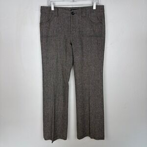 Banana Republic Wool Herringbone Trousers Gray Dark Academia Vintage Size 8